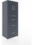Hyperion Dolap 2 Raflı 4 Çekmeceli 2 Kapaklı 60X44X163 Antrasit-Antrasit 2