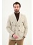 Çizgili Slim Fit Geniş Yaka Kruvaze Yün Erkek Ceket 1