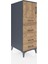 Kronos Dolap Tek Raflı 4 Çekmeceli Tek Kapaklı 44X59X134 Antrasit-Çam 2