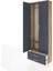 Arges Dolap 2 Raflı 2 Çekmeceli Tek Askılı 88X30X243 Çam-Antrasit 4