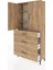 Arges Dolap 3 Raflı 3 Çekmeceli 2 Kapaklı 88X30X182 Çam-Çam 4