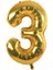 Folyo Balon 3 Rakamı Helyum Balon 100 cm Gold Renk - 3 Yaş Balonu - 3 Yaş Balon -3 Rakam Balon 1