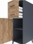 Kronos Dolap Tek Raflı 2 Çekmeceli Tek Kapaklı 44X59X134 Antrasit-Çam 5