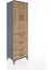 Hyperion Dolap 3 Raflı 4 Çekmeceli 2 Kapaklı 60X44X195 Antrasit-Çam 2