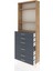 Arges Dolap 3 Raflı 6 Çekmeceli 2 Kapaklı 88X30X243 Çam-Antrasit 4