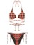 Kazayağı Desen Turuncu Üçgen Bikini Takım 1