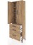 Arges Dolap 4 Raflı 3 Çekmeceli 2 Kapaklı 60X30X182 Çam-Çam 4