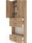 Arges Dolap 4 Raflı 4 Çekmeceli 2 Kapaklı 88X30X243 Çam-Çam 5