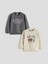 Yeni Sezon Baskılı Erkek Çocuk Kalın Sweatshirt 2'li 1