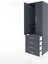 Hyperion Dolap 2 Raflı 4 Çekmeceli Tek Askılı 60X44X195 Antrasit-Antrasit 4