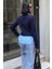 Poplin ve Denim Garnili Triko Kazak -Lacivert 2