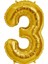 100 cm Gold Altın Sarısı Dore Büyük Folyo 3 Rakam Balon 40INC 1