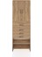 Arges Dolap 4 Raflı 4 Çekmeceli 2 Kapaklı 88X30X243 Çam-Çam 1