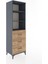 Hyperion Dolap 3 Raflı 3 Çekmeceli 60X44X195 Antrasit-Çam 2