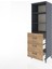 Hyperion Dolap 3 Raflı 3 Çekmeceli 60X44X195 Antrasit-Çam 4