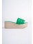 Reına Dolgu Topuklu Ortopedik Taban Hasır Görünümlü Kadın Terlik Ckt - Yeşil 6