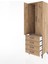 Hyperion Dolap Tek Raflı 4 Çekmeceli Tek Askılı 60X44X195 Çam-Çam 4