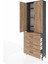 Arges Dolap 4 Raflı 4 Çekmeceli 2 Kapaklı 88X30X243 Antrasit-Çam 4
