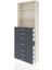 Arges Dolap 3 Raflı 7 Çekmeceli 88X30X243 Aytaşı-Antrasit 4