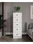 %100 Mdf Moriva 5 Çekmece Şifonyer Soft Beyaz 132 Cm-Animasyonlu 1