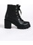 Emma Bağcıklı Fermuarlı Ortopedik Taban Topuklu Kadın Bot Cst - Siyah 6