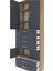 Arges Dolap 4 Raflı 6 Çekmeceli 4 Kapaklı 88X30X243 Çam-Antrasit 5