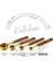 4 Adet Gold Paslanmaz Çelik Ahşap Saplı Ölçü Kaşığı Seti Ölçü Kabı 1.25ML 2.5ml 5ml 15ML 3