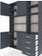 Arges Dolap 9 Raflı 4 Çekmeceli 4 Kapaklı 132X30X195 Antrasit-Antrasit/antrasit 4