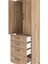Hyperion Dolap Tek Raflı 4 Çekmeceli Tek Askılı 60X44X195 Çam-Çam 5
