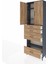 Arges Dolap 4 Raflı 4 Çekmeceli 2 Kapaklı 88X30X243 Antrasit-Çam 4