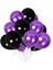 Metalik Mor Siyah Balon 12 Inç 10 Adet Kuromi Wednesday Konsept 1