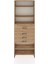Arges Dolap 4 Raflı 4 Çekmeceli 88X30X243 Çam-Çam 1