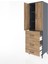 Hyperion Dolap 3 Raflı 3 Çekmeceli 2 Kapaklı 60X44X195 Antrasit-Çam 4