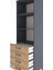 Hyperion Dolap 3 Raflı 4 Çekmeceli 60X44X195 Antrasit-Çam 5