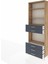Arges Dolap 4 Raflı 5 Çekmeceli 88X30X243 Çam-Antrasit 4