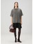Gri Siyah Mini T-Shirt Elbise 1