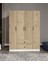 %100 Mdf 4 Kapaklı 2 Çekmeceli 12 Raflı Elbise Dolabı – Gardırop 182X140X52 cm Meşe Soft Beyaz – Animasyonlu / Moriva 4