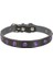 Cattie Gerçek Deriden Taşlı Kedi Boyun Tasması Large Siyah 1.2X23-28 cm - Petshopundan 1