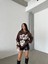 3 Iplik Şardonlu Oversize Out Of Baskılı Sweat Kahve 1