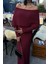 Madonna Yaka Premimum Elbise -Bordo 5