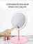 Pembe Dokunmatik LED Işıklı USB Yuvarlak Makyaj Aynası 2