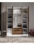 %100 Mdf 4 Kapaklı 2 Çekmeceli 12 Raflı Elbise Dolabı – Gardırop 182X140X52 cm Ceviz Soft Beyaz – Aniamsyonlu/moriva 4