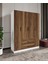 %100 Mdf 4 Kapaklı 2 Çekmeceli 12 Raflı Elbise Dolabı – Gardırop 182X140X52 cm Ceviz Soft Beyaz – Aniamsyonlu/moriva 5