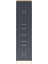 Hyperion Dolap 2 Raflı 5 Çekmeceli 4 Kapaklı 60X44X243 Çam-Antrasit 1