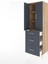 Hyperion Dolap 3 Raflı 3 Çekmeceli 2 Kapaklı 60X44X195 Çam-Antrasit 4