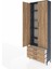 Arges Dolap 5 Raflı 3 Çekmeceli 2 Kapaklı 88X30X243 Antrasit-Çam 4