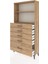 Arges Dolap 2 Raflı 5 Çekmeceli 88X30X182 Çam-Çam 4