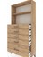 Arges Dolap 2 Raflı 5 Çekmeceli 88X30X182 Çam-Çam 5