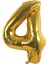 Folyo Balon 4 Rakamı Helyum Balon 90 cm Gold Renk - 4 Yaş Balonu - 4 Yaş Balon -4 Rakam Balon 1