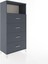 Hyperion Dolap Tek Raflı 4 Çekmeceli 88X44X182 Antrasit-Antrasit 2